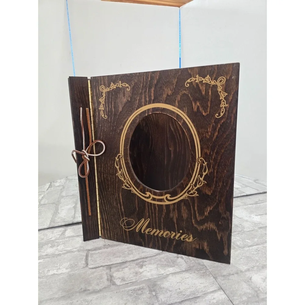 Vintage Wood Covered Photo Album Memories 14